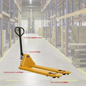 WASSERMANN LIFT Manual Pallet Jack 48"X 21" Fork 4400 Lbs Hand Pallet Truck - Picture 1 of 5