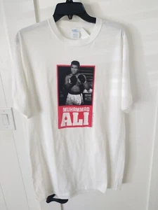 Muhammad Ali Men's Sz Large Tall Cotton Tee Shirt White By Port & Company Boxing - Picture 1 of 8