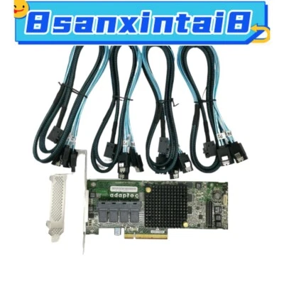 Adaptec ASR 71605 1GB 16Port HBA RAID PCIe Controller Card W /  4* SATA Cables - Image 1 of 4