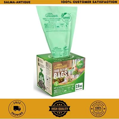 UNNI Compostable Liner Bags, 2.6 Gallon, 9.84 Liter, 100 Count, Extra Thick 0.71