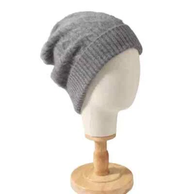 Hot Cashmere Cable Knit Ribbed Beanie Hat Softest Mongolian Baby Cashmere  2025 - Image 1 of 4