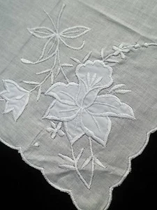 Vintage Stickerei Blumen Taschentuch Emb Floral Taschentuch Taschentuch 632 - Bild 1 von 7