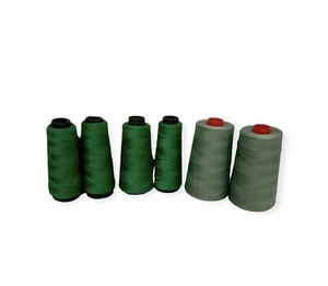 Large Bundle Job Lot Wholesale 6 Sewing Overlocker Cones Threads Mix of Greens - Picture 1 of 5