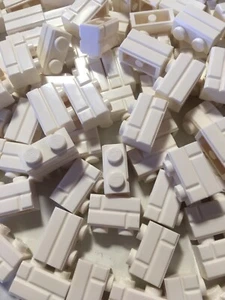 LEGO 100 New Pieces White Bricks Modified 1 x 2 Stud with Masonry Profile - Picture 1 of 1