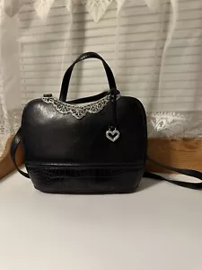 Borsa a tracolla media vintage BRIGHTON in pelle strutturata nera - Foto 1 di 15