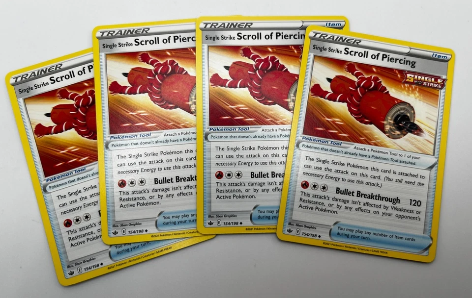 Single Strike Scroll of Piercing 154/198 4x x4 Pokémon Card Chilling Reign 2021 - Image 1 of 1