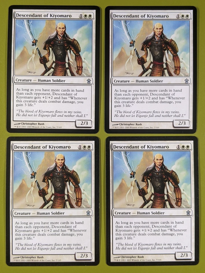 Descendant of Kiyomaro x4 Saviors of Kamigawa 4x Magic the Gathering MT - Image 1 of 1