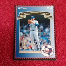 1994 NOLAN RYAN Guyana Stamp Farewell Collection Card #11 RANGERS