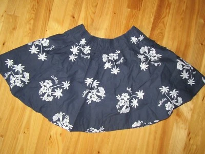 Hollister S Navy/ White Floral Fit Flare Elastic Pull Above Knee Skirt NWOT Cute - Image 1 of 4
