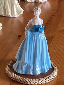 Coalport Porcelain Figurine "Nina" 1993 Blue Dress & Fan, 13cm (5”) Pristine - Picture 1 of 5