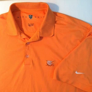 Nike Golf Polo Shirt Size LARGE BRIGHT ORANGE Short sleeve 3 button Sport EUC - Picture 1 of 6
