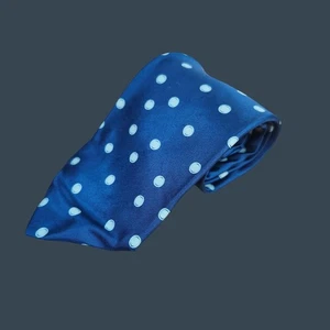 Izod Blue Silk Polka Dot Mens Necktie 55.25" Long 3.5" Wide Made In USA - Picture 1 of 5