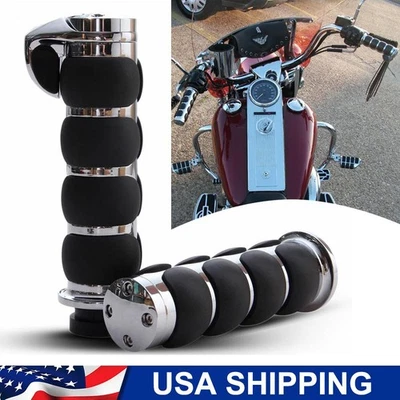 For Harley Road Softail FLS Electra Glide 1" Motorcycle Handle Bar Hand Grips US Foto 1 de 4