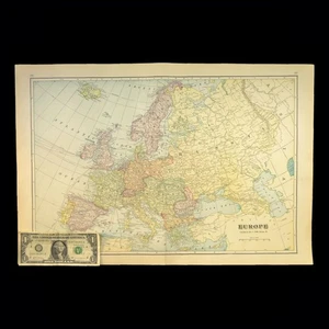 WWI Ära EUROPA Karte Wandbild GROSS Deutschland Österreich Ungarn ca 1915 alt original - Bild 1 von 12