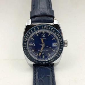 Rare Timex Pulsations Mechanical Watch For Medical Doctor Nurse Vtg Blue Date - Picture 1 of 19