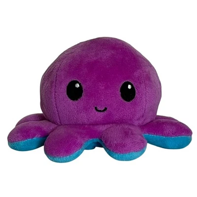 Purple and Blue Happy Sad Interchangeable Octopus Small Plush - Image 1 of 4