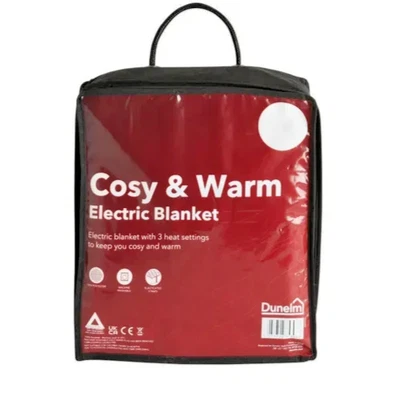 A BRAND NEW Dunelm Cosy & Warm Electric Blanket Single 3 Heat Setting Washable - Image 1 of 4