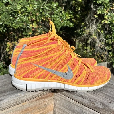 Nike Flyknit Chukka Mujer 8 Mid Zapatos para Correr 639699-800 Atomic Mango Naranja Foto 1 de 4