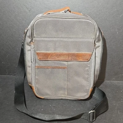 Duluth Trading Co Lifetime Travel Bag Multi Zip Pocket Crossbody Green / Brown - Image 1 of 4