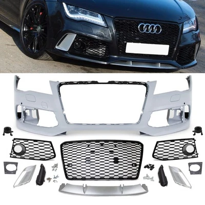 Umbau Sport Stoßstange +Grill Schwarz passt für Audi A7 4G Bj 10-14 nicht RS7 - Bild 1 von 4