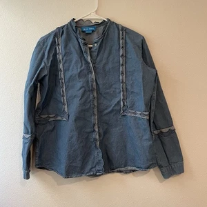 M.i.h Jeansblau Denim Jakobsmuschelbesatz Knopf Hemd in Top Zustand Gr. S - Bild 1 von 7