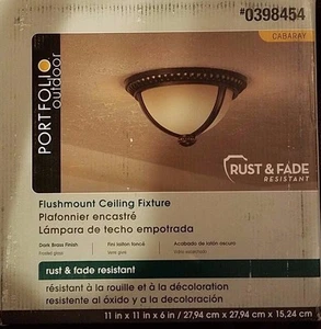 Portfolio CABARAY Flush Mount Ceiling Fixture (Rust and Fade Resistant) - Picture 1 of 3