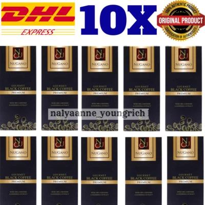 10X Premium Nugano Black Coffee Organic Ganoderma Lucidum Reishi Dark Roast - Image 1 of 4