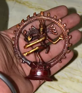 Antique Style Brass Nataraja Sculpture Dancing Lord Shiva Statue Temple GK312 - Picture 1 of 3