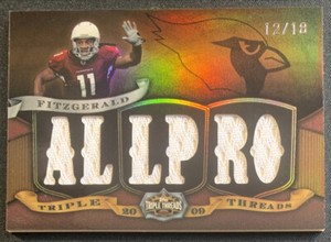 Larry Fitzgerald 2009 Topps Triple Threads Relics All-Pro Jersey Card Sepia #/18