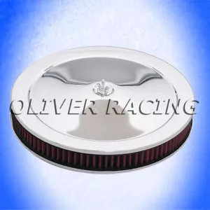Offset Luftfilter 14" Chrom 51 mm Corvette Mustang Camaro Nova Cougar Charger V8 - Bild 1 von 4