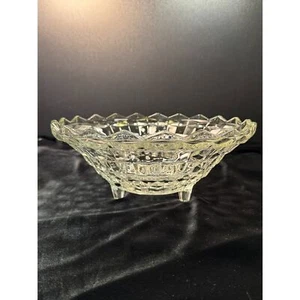 Indiana Glass Co. Whitehall Cube Pattern Three Footed Bowl Vintage - Picture 1 of 4