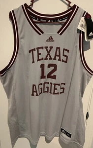 Adidas Mens #12 Gray Texas A & M Aggies Retro Jersey - Picture 1 of 4