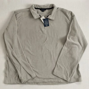 Lands End Thermacheck Fleece Collared With Zip, Slate, size XL, NWT - Picture 1 of 6