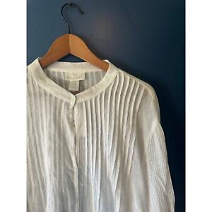 NWT Soft Surroundings | 100% Cotton White Pintuck Tunic Blouse | Size 3X