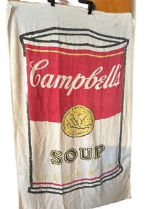 Vintage Campbells Soup Beach Towel Nostalgic - Andy Warhol Inspired - Picture 1 of 5