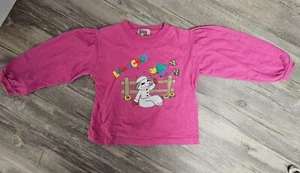 VIntage LAMB CHOP long sleeve shirt pink kid size 5 girl 1993 Shari Lewis - GOOD - Picture 1 of 4