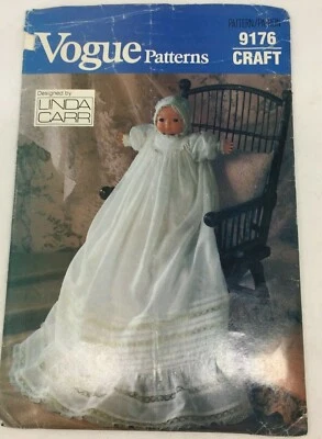 Vintage Vogue Pattern Linda Carr 9176 Sewing Craft Baby Doll Christening Dress  - Image 1 of 4