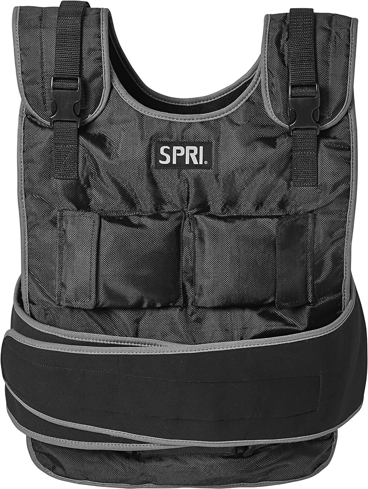 SPRI 20lb Weighted Vest Adjustable Weight Sweat Resistant