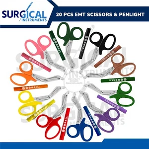 20 PCS EMT UTALITY NURSE Scissors AND PENLIGHT SET Surgical Holiday Gift German - Picture 1 of 8