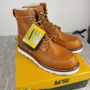 AdTec Men's 9238L 6" Moc Toe Work Boots Men’s Size 13 M Brown Foot Wear - Picture 1 of 16