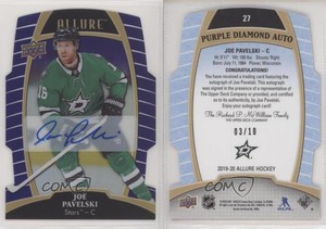 2019-20 Upper Deck Allure Purple Diamond Auto /10 Joe Pavelski #27 Auto