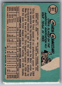 1965 O PEE CHEE OPC BASEBALL 61 CHRIS CANNIZZARO METS