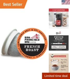 Compostable Coffee Pods - French Roast 80 Ct K Cup Compatible including Keuri... - Picture 1 of 7