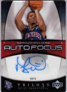 MARCUS WILLIAMS 2006-07 UD Trilogy Auto Focus Collection Rookie Auto Card Clear - Picture 1 of 2