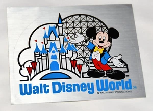 WALT DISNEY WORLD Magic Kingdom EPCOT CENTER Sticker Mickey Mouse 1980s 80s 4.5" - Picture 1 of 4
