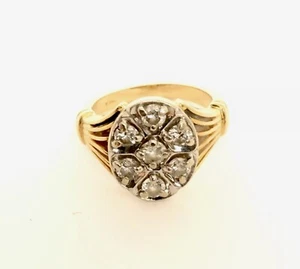 14k SOLID GOLD DIAMOND CLUSTER RING Sz6.5 6.24g (1 ctw Diamonds) - Picture 1 of 6