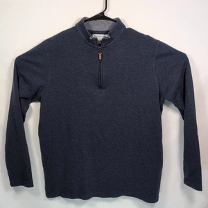 Suéter Pullover Mizzen + Principal Para Hombre L Performance 1/4 Cremallera Azul Golf - Imagen 1 de 8
