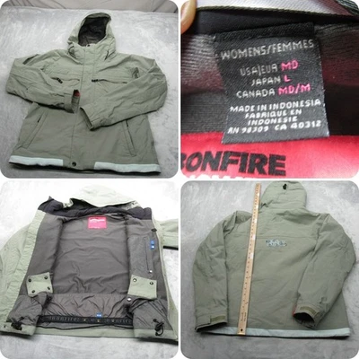 Bonfire Snowboarding Company Ski Jacket Womens Medium Green Waterproof Hooded - Image 1 of 4