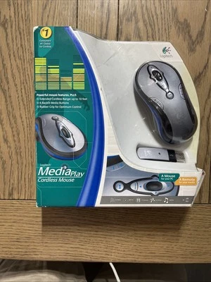 Logitech MediaPlay Cordless Mouse Blue 11 Buttons PC NIB - Image 1 of 4