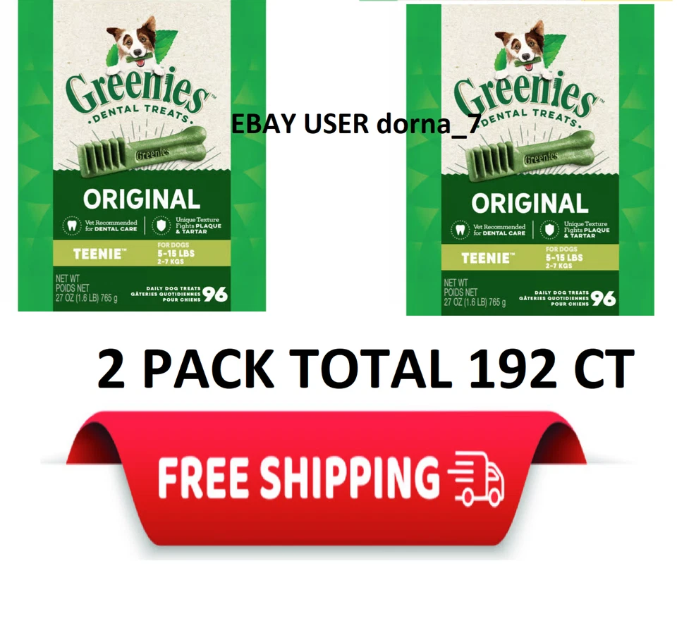 Greenies Teenie Natural Original Chicken Flavor Dental Dog Treats, 192 Ct.